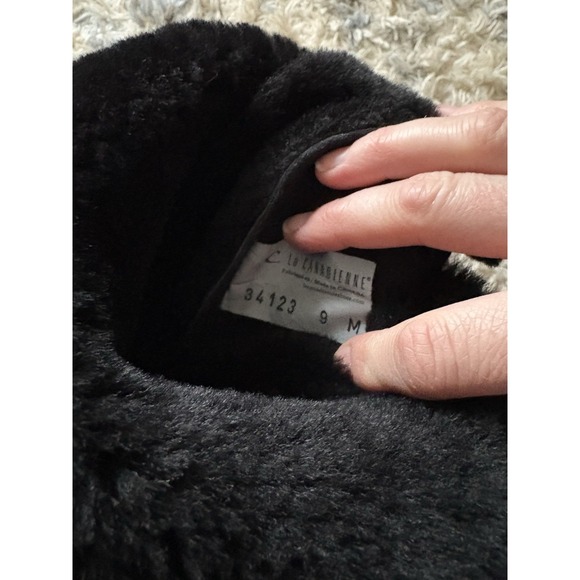 la canadienne boots Shearling Pull On Ankle Boots Black Sz 9 - Picture 6 of 6